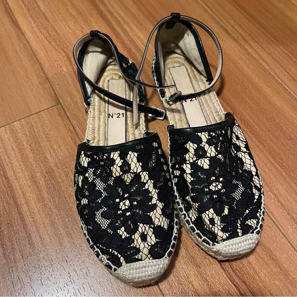 No 21 lace espadrilles with ankle strap